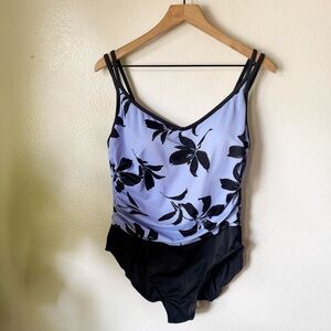 Trimshaper | Floral Ruched One Piece Swimsuit